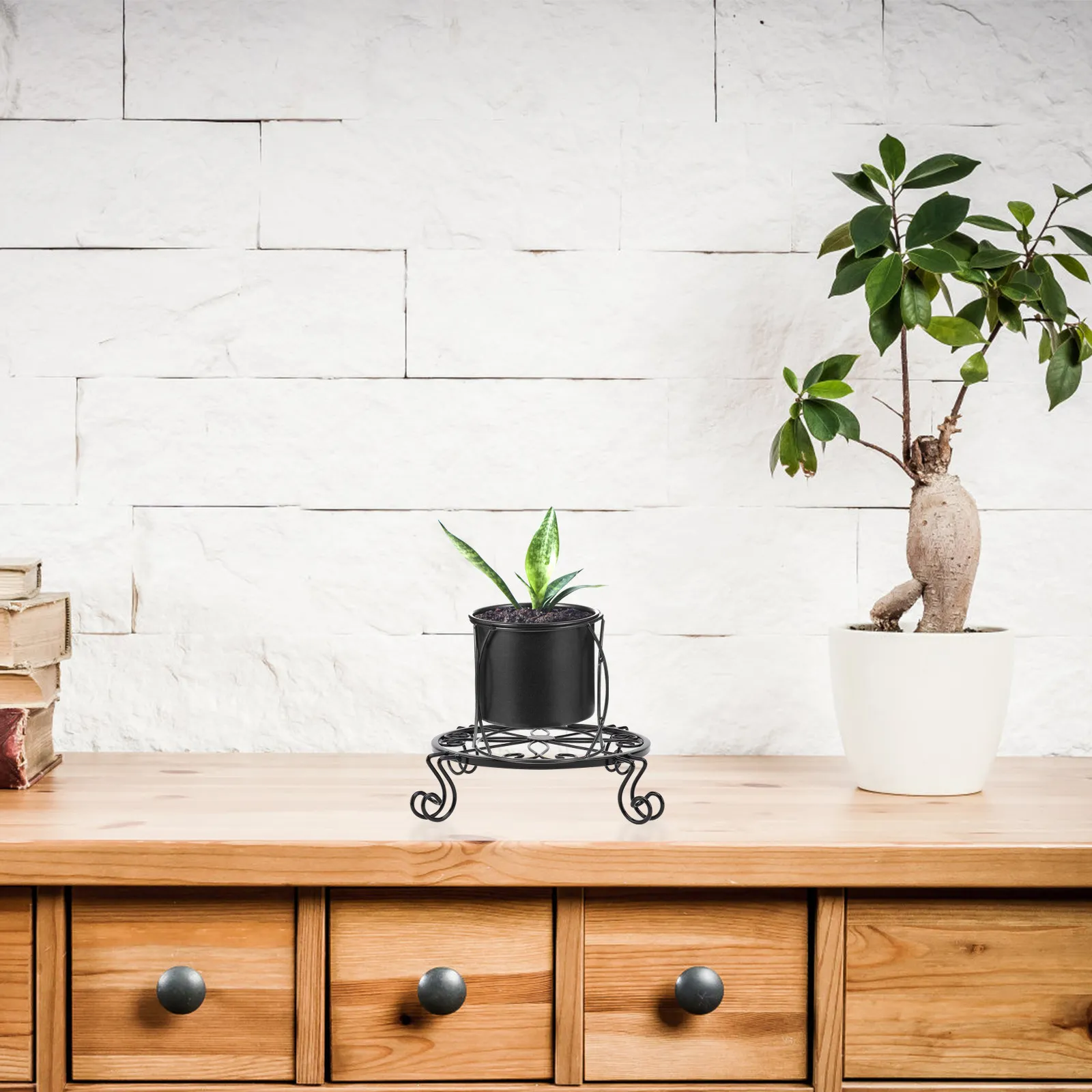 1Pcs Durable Iron Flowerpot Stand Stable Solid Holding Indoor Use Not Easy to Deform Damage Balcony Garden Decor