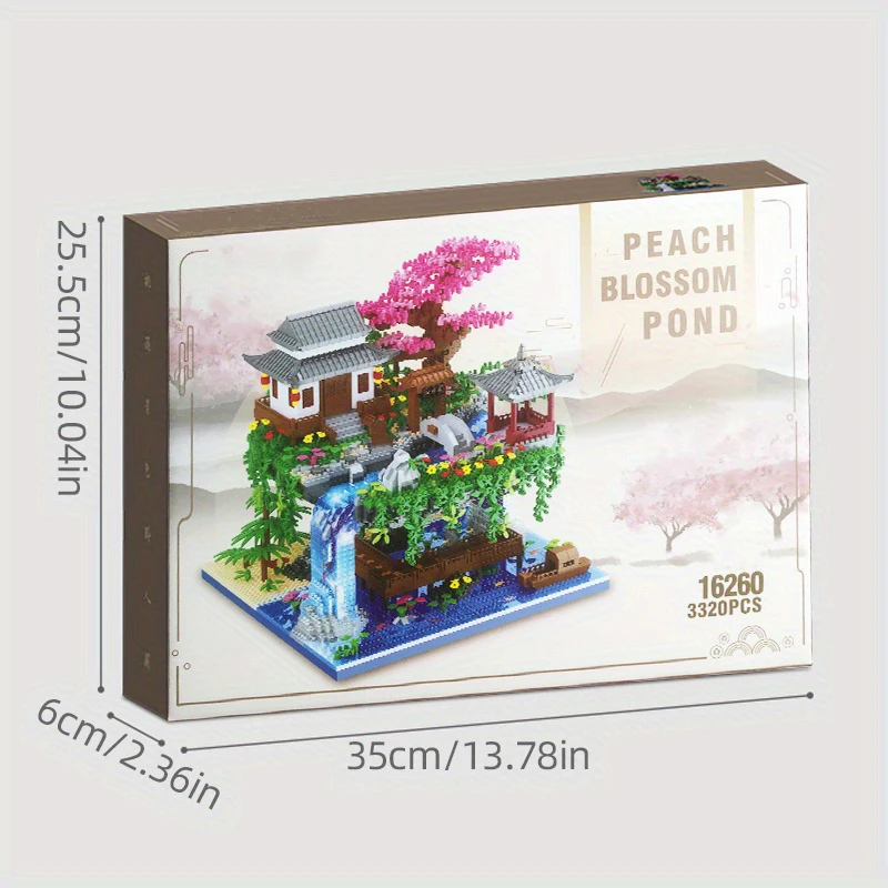 Décennie s de construction diamant pour enfants et adultes, architecture de jardin, cascade, briques de bricolage légères, aucun jouet de fleur, maison dans les arbres, cadeau, 3320 pièces