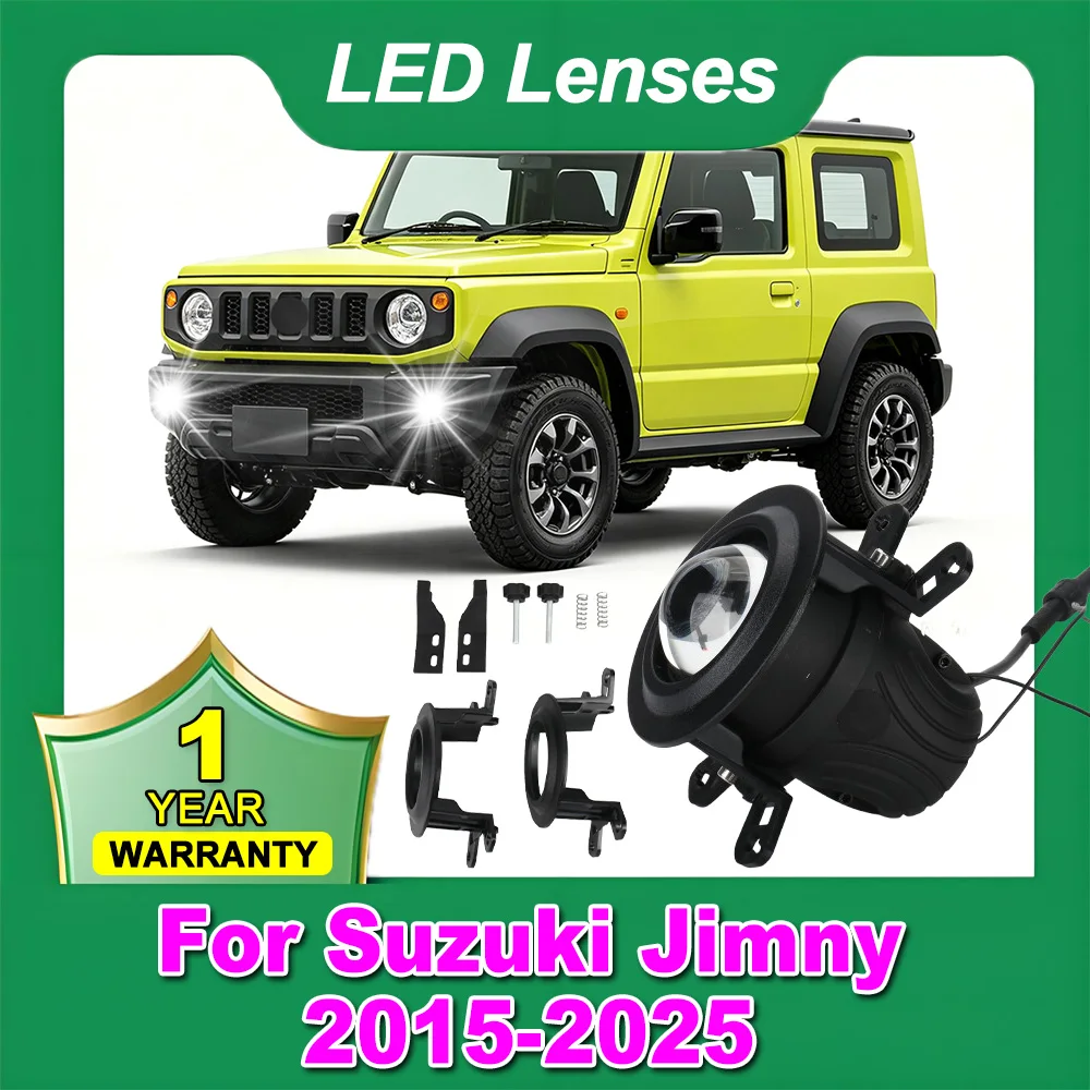 2.0 inch LED Driving Fog Lamps Kit Projector Spotlight Lens Bi-LED Fog Projector Lens With Bracket For Suzuki Jimny 2015-2025