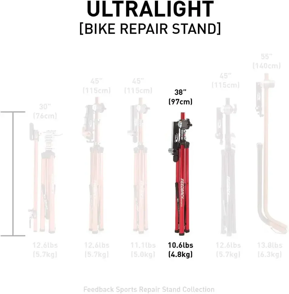 Ultralight Bike Repair Stand (Red)360° rotating clamp,Anodized 6061 T6 aluminum construction is lightweight, corrosion resistant