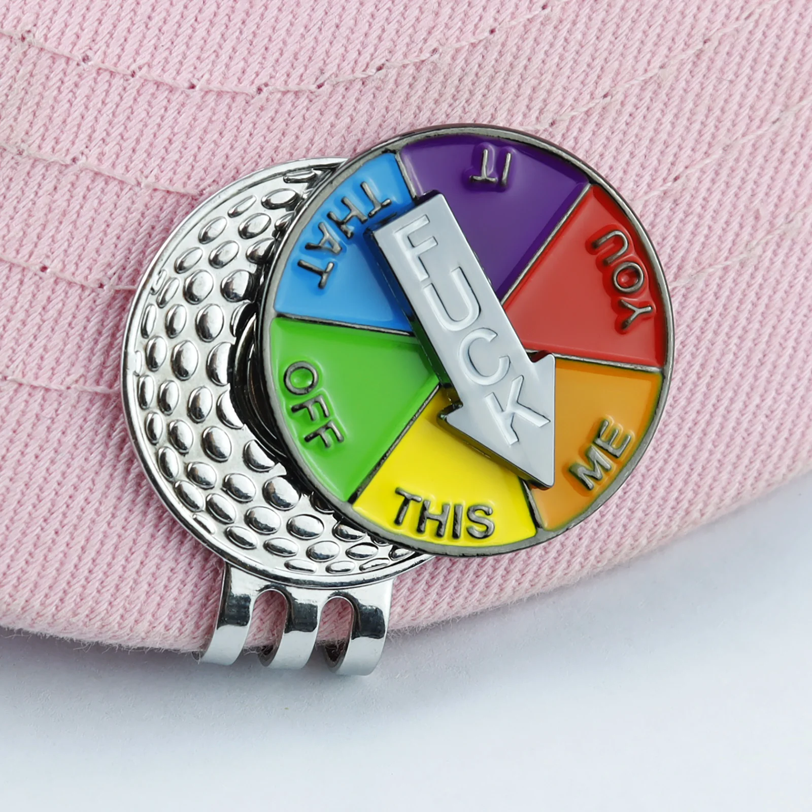 Lucky Wheel Golf Ball Marker with Rotatable Arrow with Magnet for Putting Green Novelty Golf Accessory Gift for Golfers