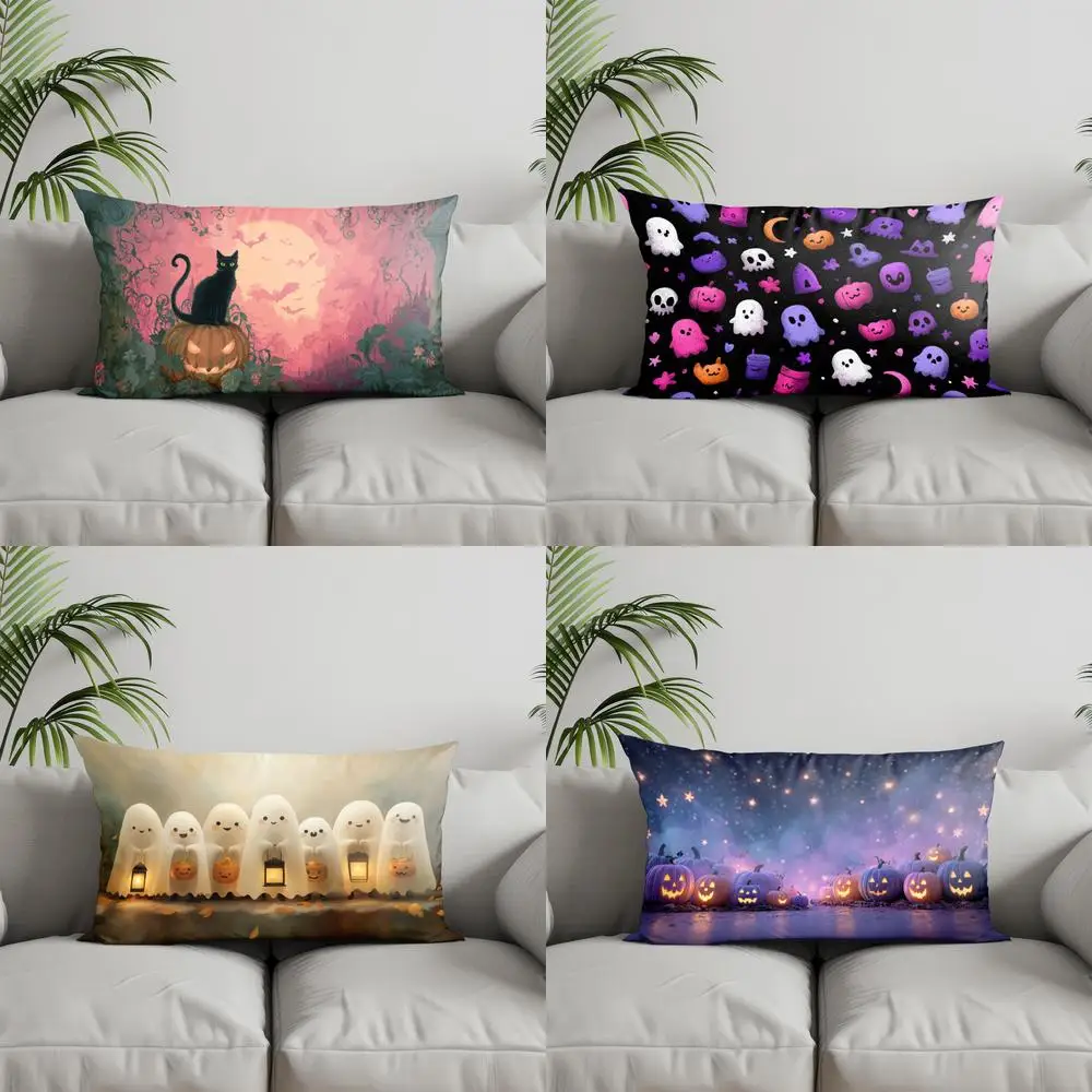 Home Decor Halloween-themed Cushion with Candy Suitable For Sofa Bedroom Car Pillow Cover Cushion Rectangular Back Cushion