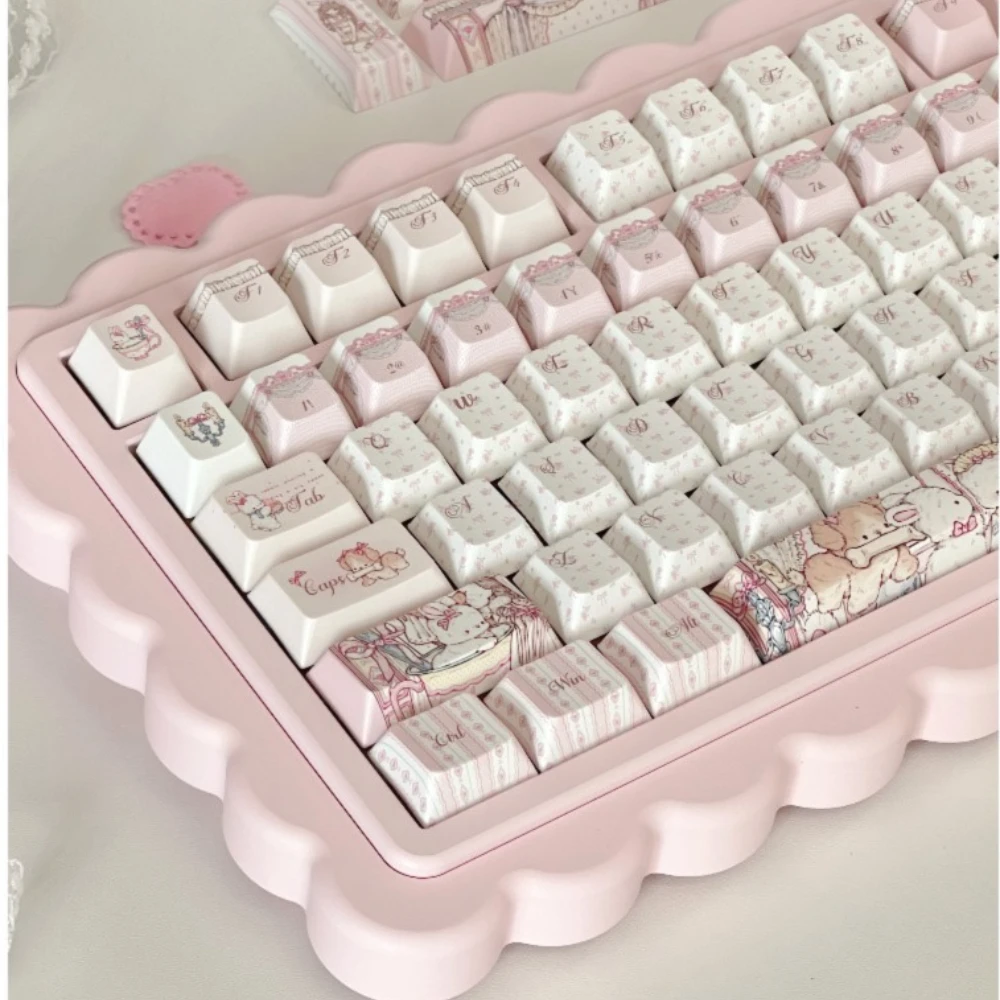 Dollhouse Keycaps Set Costom Cherry Profile Anime Cute Artisan Point Key Cap Mechanical Keyboard Accessories Pink Keyboard Caps