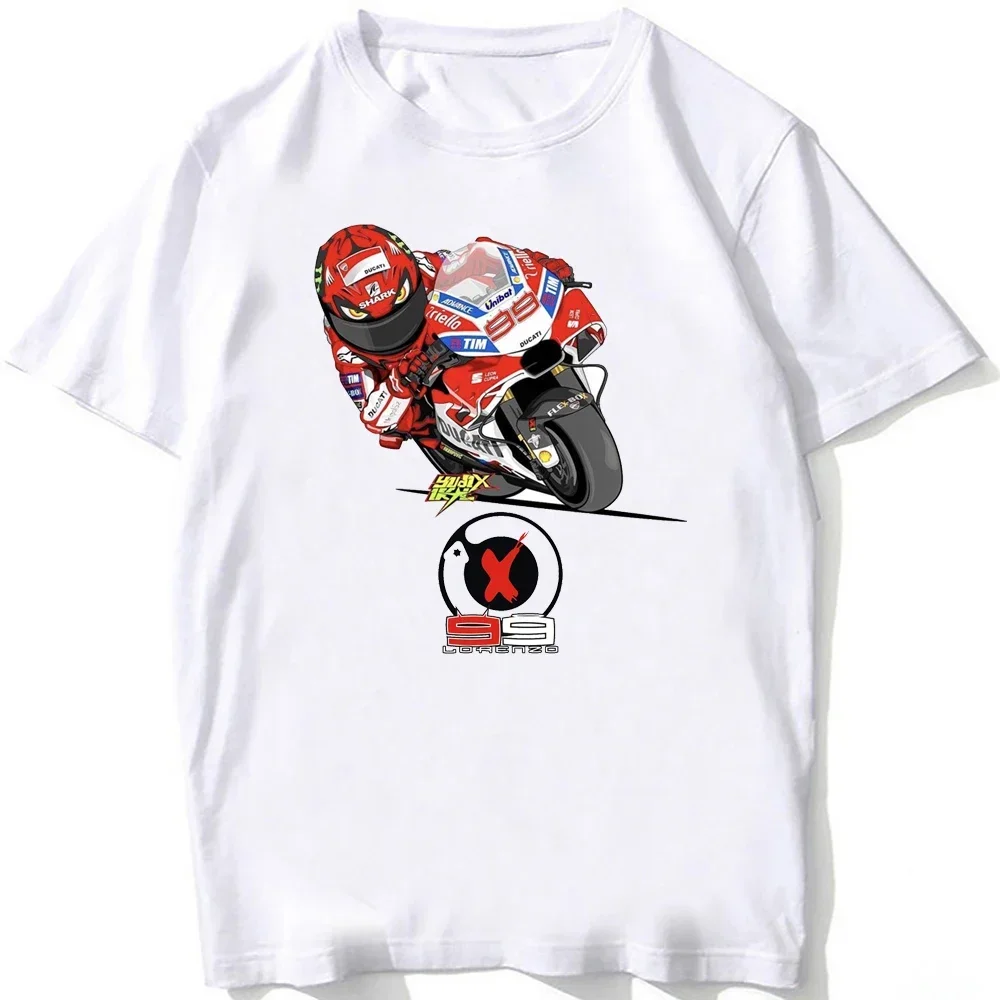 Jorge Lorenzo 99 GP Legend Riding T-Shirt Men Short Sleeve Hip Hop Sport Casual White Tops Mans Motorcycle Adventure Rider Tees