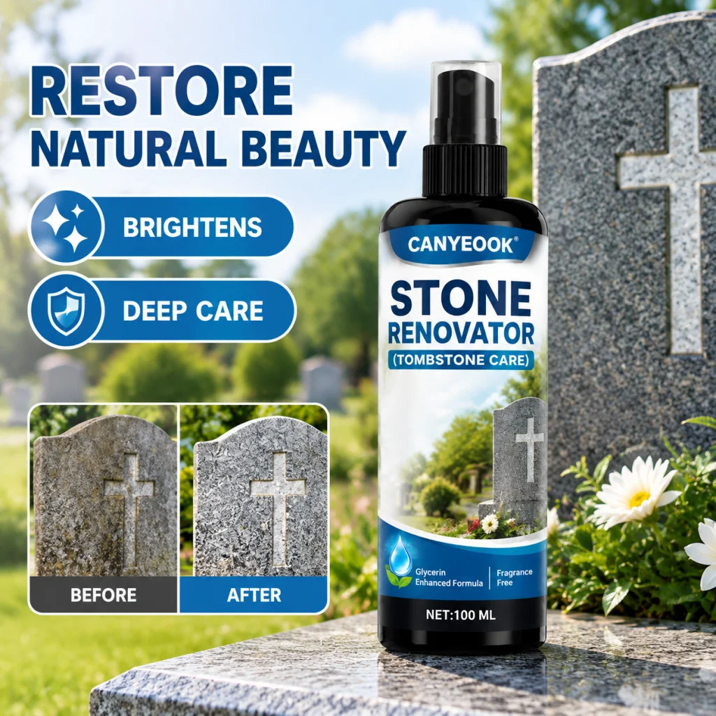 CANYEOOK 100ml Stone Refurbishing Spray for Tombstone & Memorial Stone, Glycerin Unscented Deep Clean & Color Restore