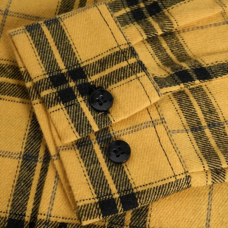 Camicia a quadri casual ampia, camicia a maniche lunghe per pendolari quotidiani da uomo, nuovo stile autunnale, XXS-3XL.