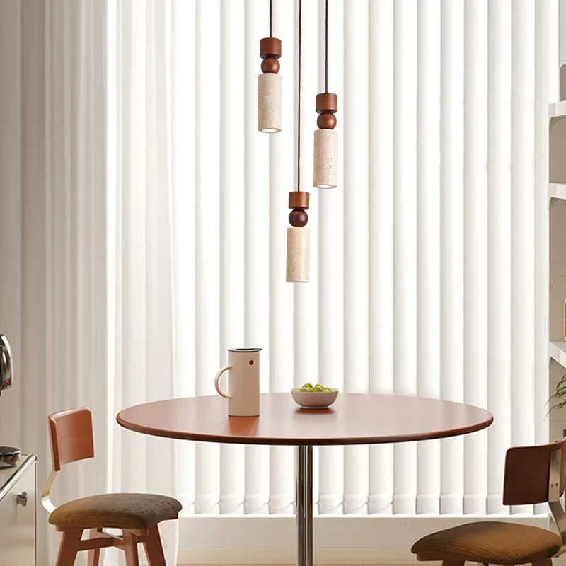 Wabi-sabi Style Natural Stone Pendant Lights Modern Bedside LED Hanging Lamps Kitchen Island Counter Staircase Decor Chandeliers