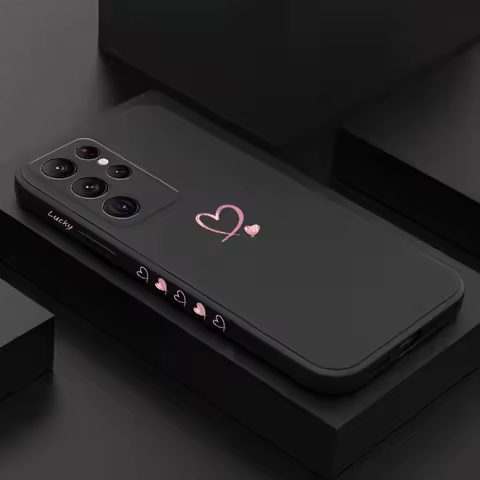 Texture Heart Phone Case For Samsung Galaxy S25 FE S24 S23 S22 S21 S20 S10 Ultra Plus FE Note 20 Ultra 10 9 Plus Cover