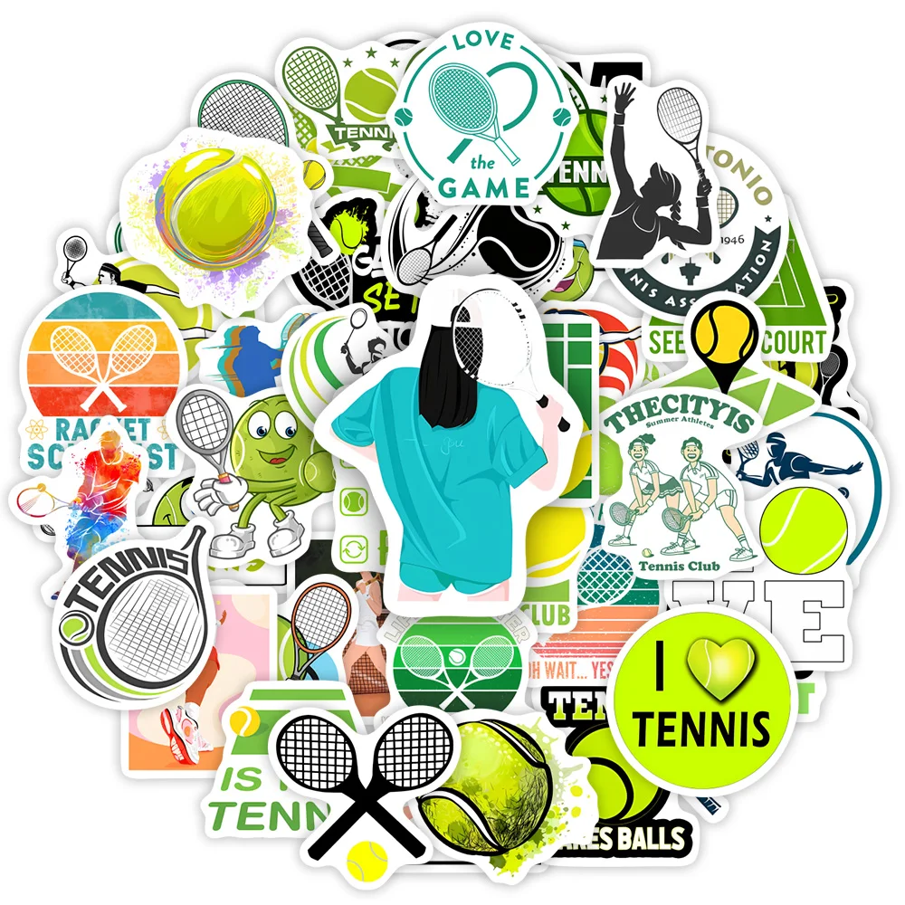 Tennis Theme Lovers Sticekrs DIY Toy Gift Decorative Graffiti Decal for Phone Laptop Bottles Scrapbook Kids Waterproof Sticker