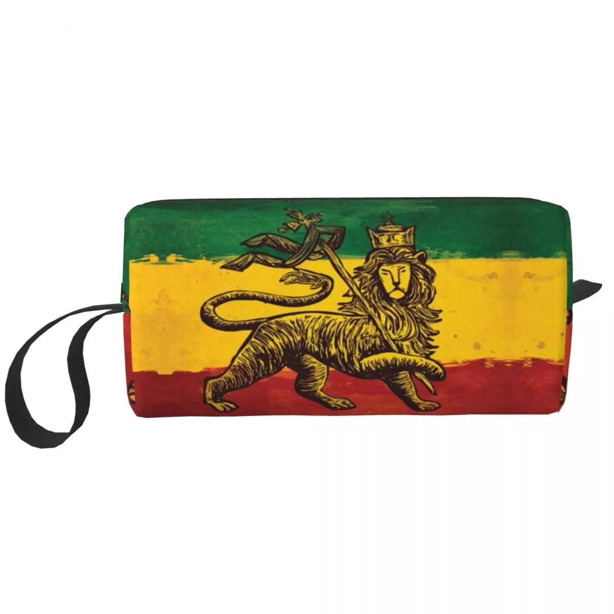 

Custom Jamaican Rasta Flag Toiletry Bag Women Jamaica Pride Cosmetic Makeup Organizer Ladies Beauty Storage Dopp Kit Box