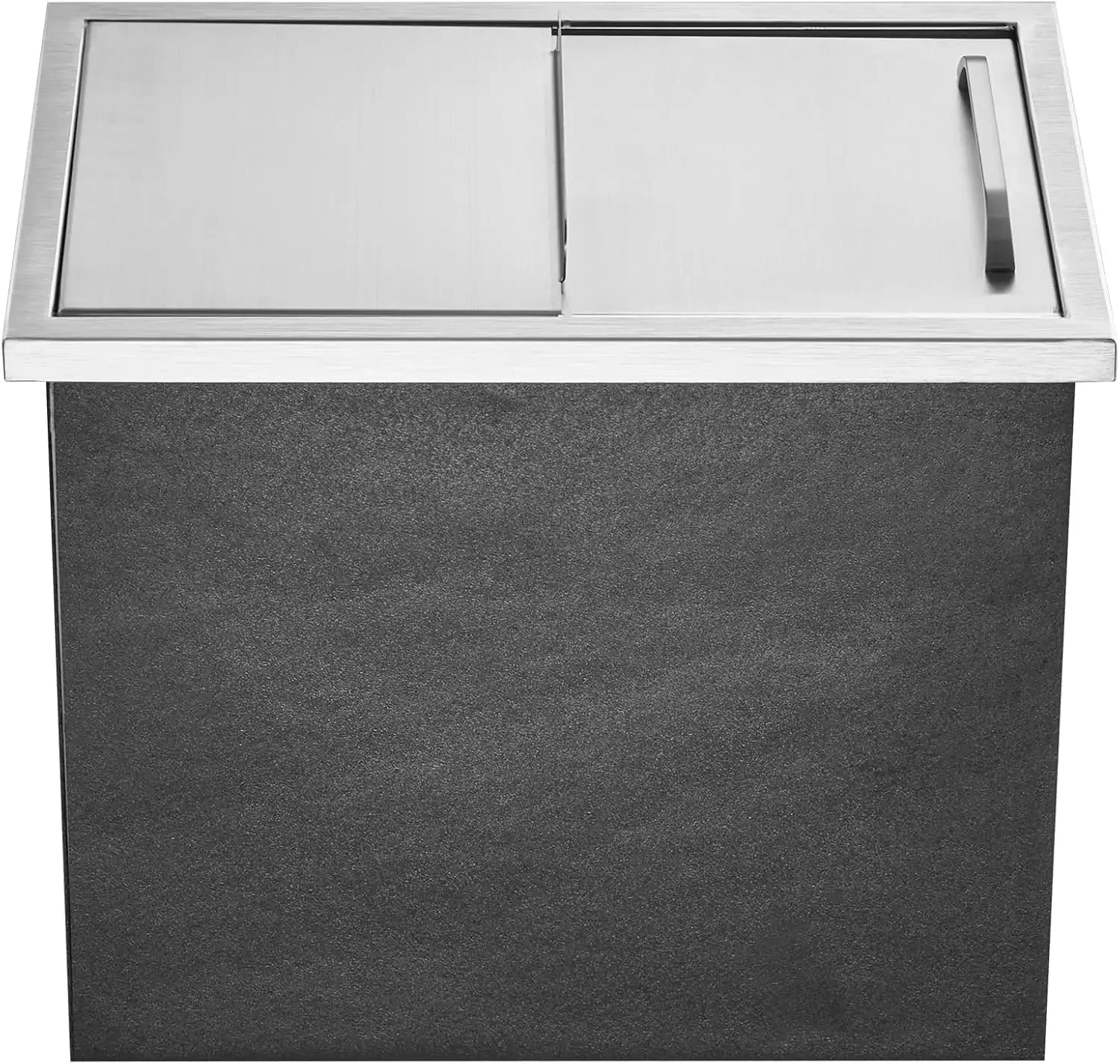 Drop in Ice Chest 18L x 12W x 14.5H Inch Stainless Steel Ice Cooler with Sliding Cover Drop in Ice Bin Included Drain-Pipe