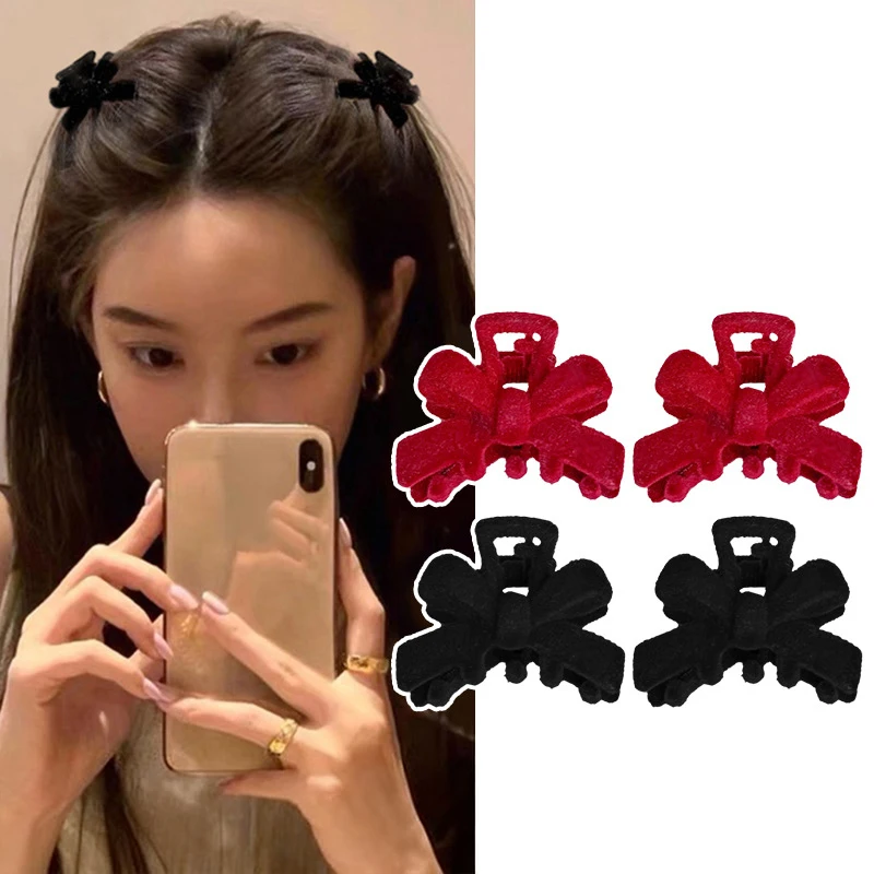 

5 шт., новый бархатный бант, зажим для головы принцессы, черный головной убор, боковой зажим, шпилька, труба, челка, заколка для волос для женщин и девочек