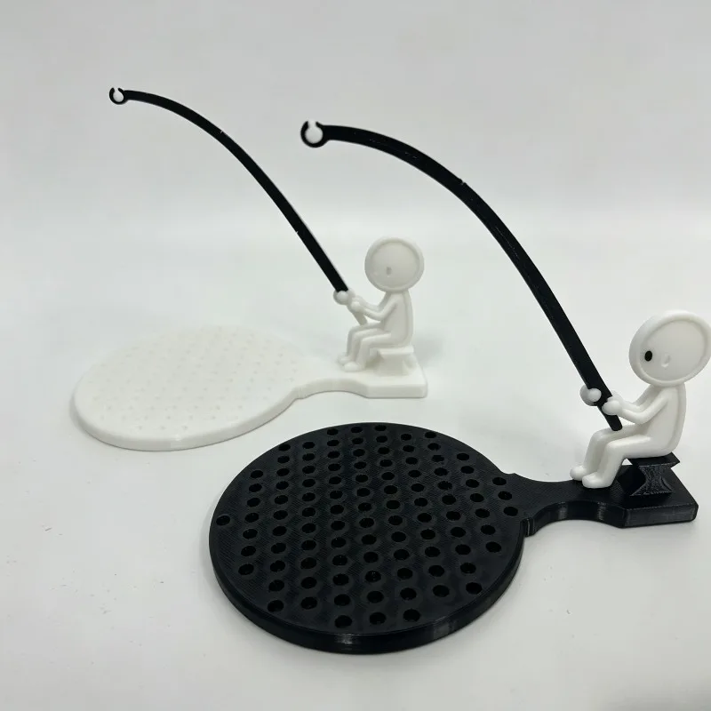 Funny Fishing Man Tea Bag Holder Integrated Coaster Creative Tea Bag Hanging Rack Household Drinkware Decoration