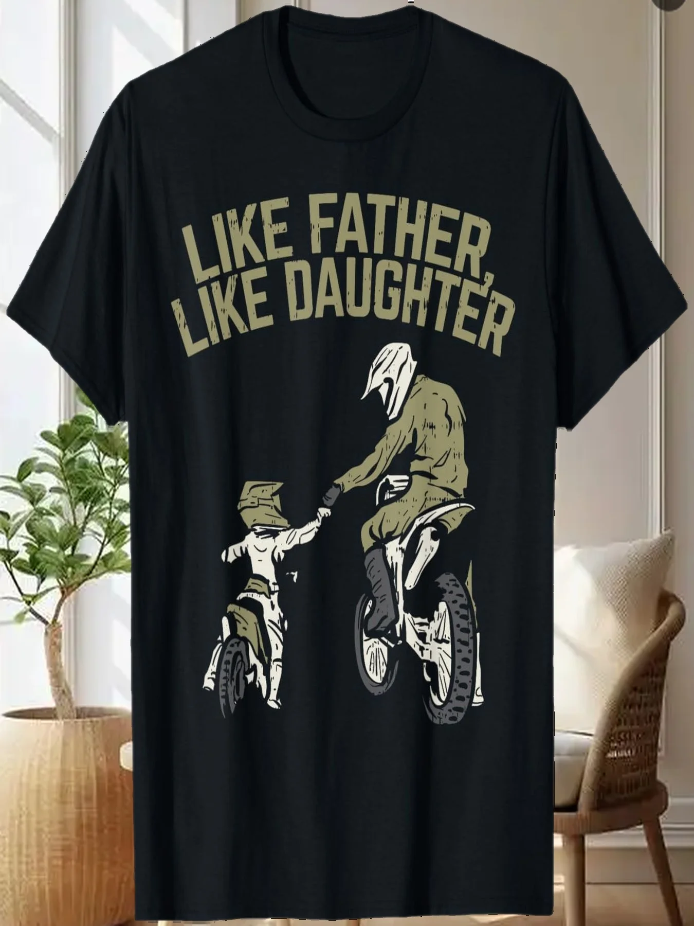 

Как отец, дочь, велосипед для грязи, милая одинаковая подарочная футболка для мотокросса