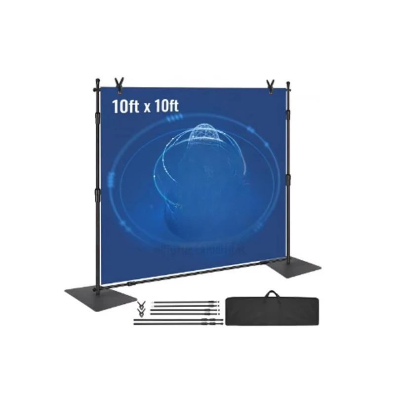 Adjustable Metal Background Frame Kit Foldable Tube Curtain Trade Show Birthday Party Essential Equipment Dye Sublimation