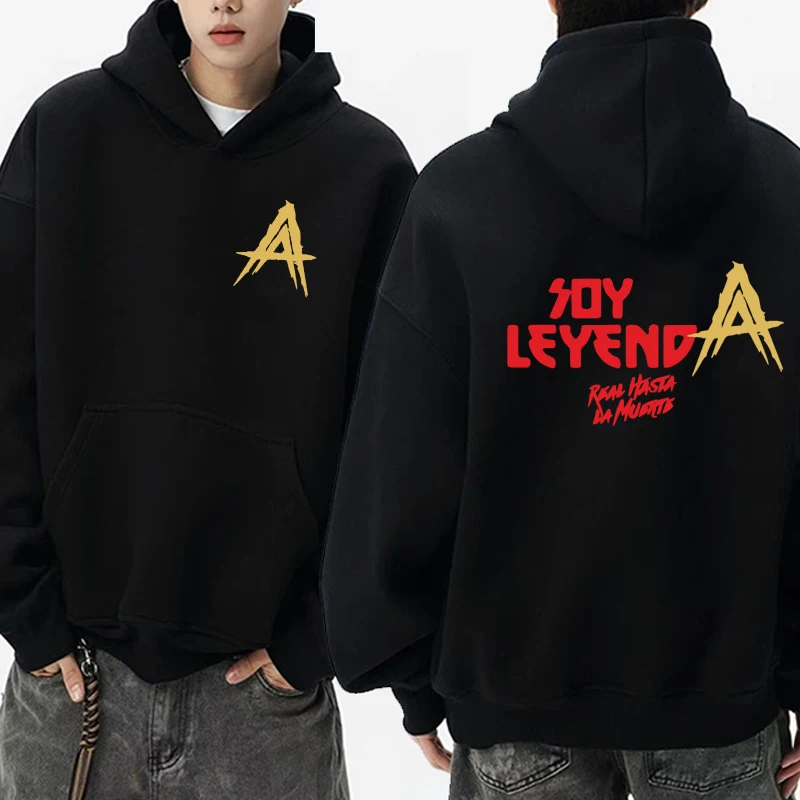 

Rapper Anuel aa New in Double Sided printed Hoodie Men women vintage hip hop streetwear Autumn Winter Unisex Fleece Sweatshirt