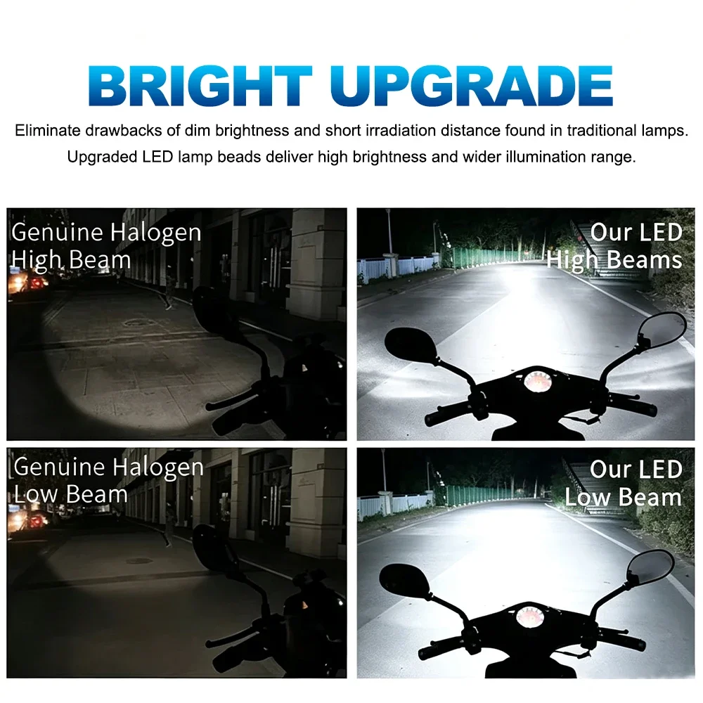 1PC H6 H4 BA20D Motorcycle Headlight CSP LED Moto High/Low Beam Led Bulbs White Yellow Bulbs Super Bright Autobike Fog 12V