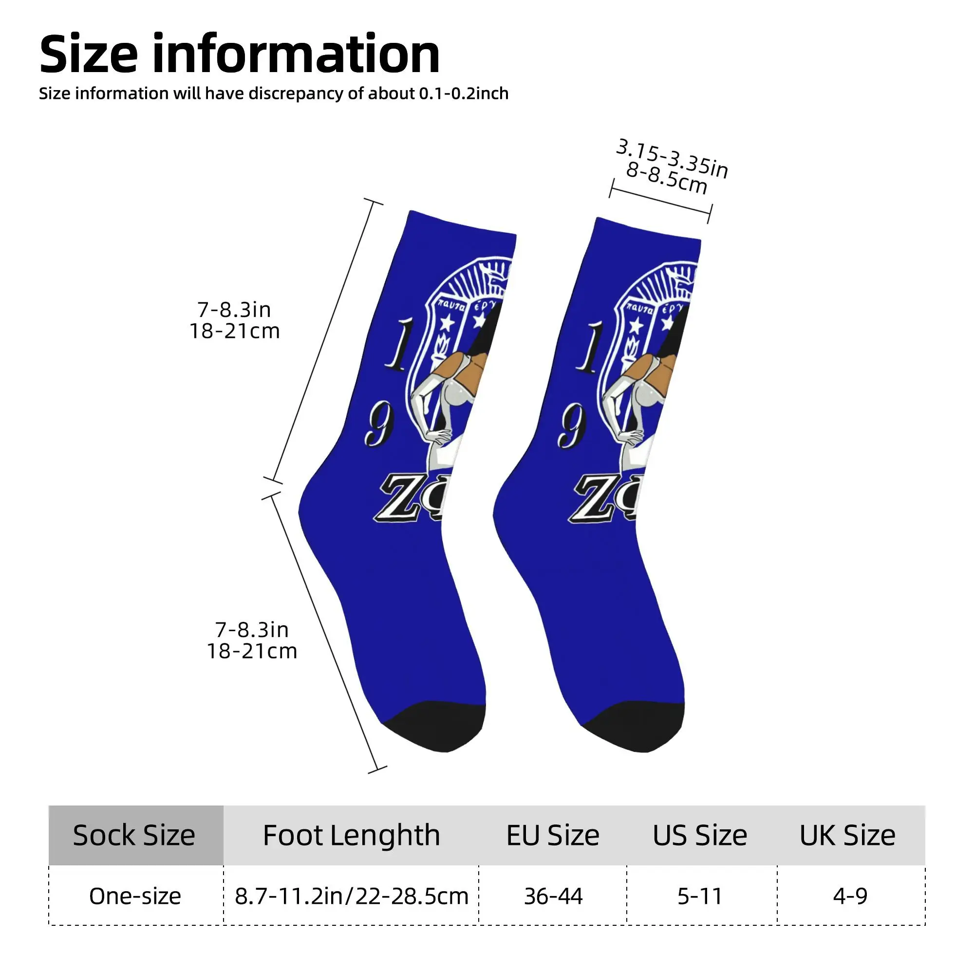 Custom Kawaii Mens Zeta Phi Beta ZOB Dress Socks Unisex Comfortable Warm 3D Printed Greek Letter 1920 Crew Socks