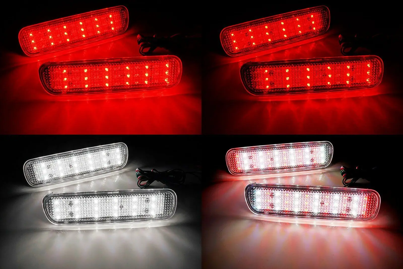 

2x Clear Lens LED Bumper Reflector Tail Brake Stop Light For Lexus LX470 1998-07