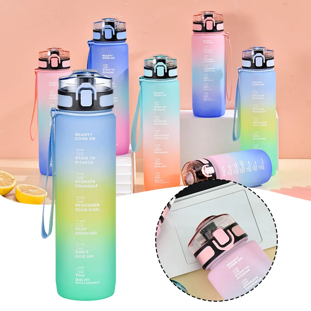 Sandblasting Texture Space Cups Pressed Cover Design Water Bottle For Indoors