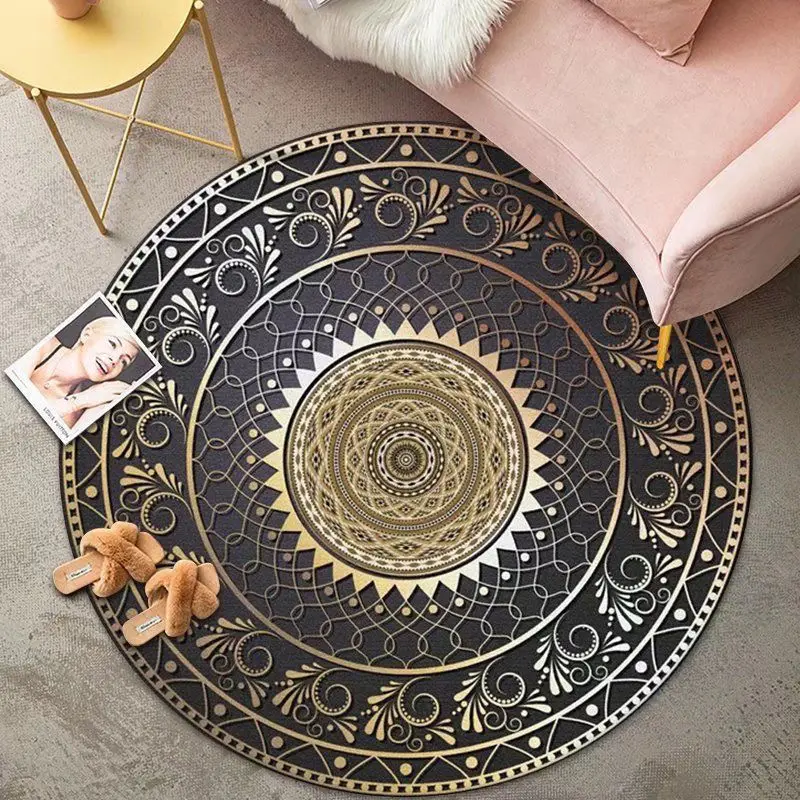 Modern Luxury Round Carpets for Living Room Children's Bedroom Floor Mat Hanging Chair Mat Washable Rugs for Bedroom Lounge Rug