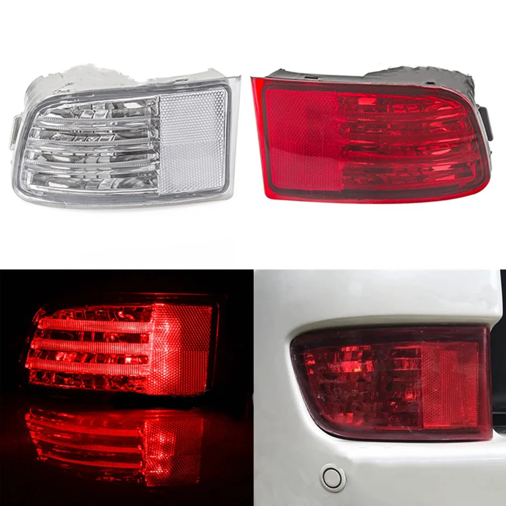 Rear Bumper Reflectors Lights No Bulb Rear Light Tail Light Shell for Land Cruiser Prado 120 Tail Lamp 2002-2009