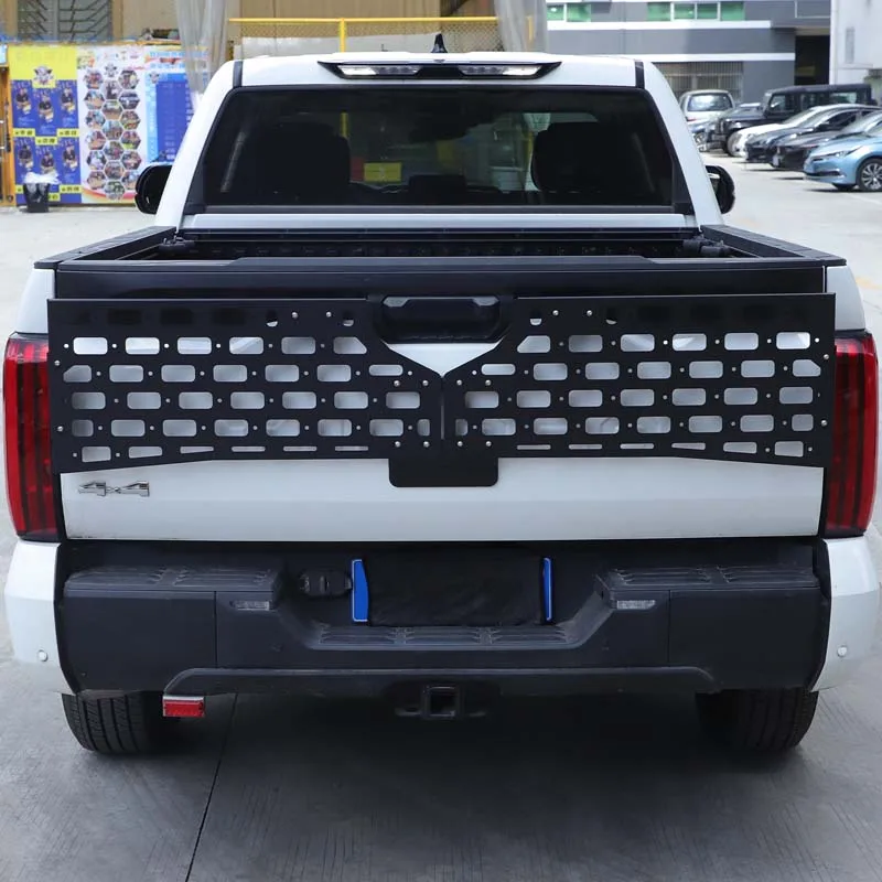 2022-2024 For Toyota Tundra tailgate outer tool hanging plate, aluminum alloy black, car rear tailgate hanging plate accessories