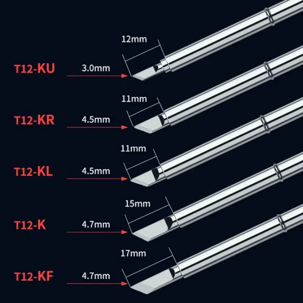 1pc T12 Series Soldering Iron Tips T12K KF KL KR KW J02 JL02 JS02 Welding Head For FX-9501 HAKKO912 FM-2027 2028 Handle