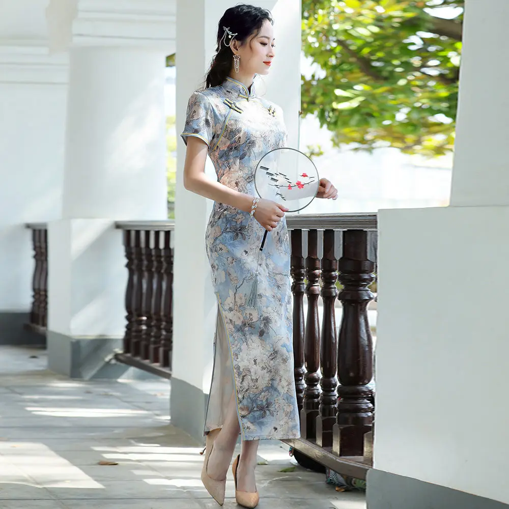 

Yourqipao Women Hanfu Cheongsam Improvement 2023 New Temperament Chinese Young Girl Dresses Retro Old Shanghai Evening Gowns