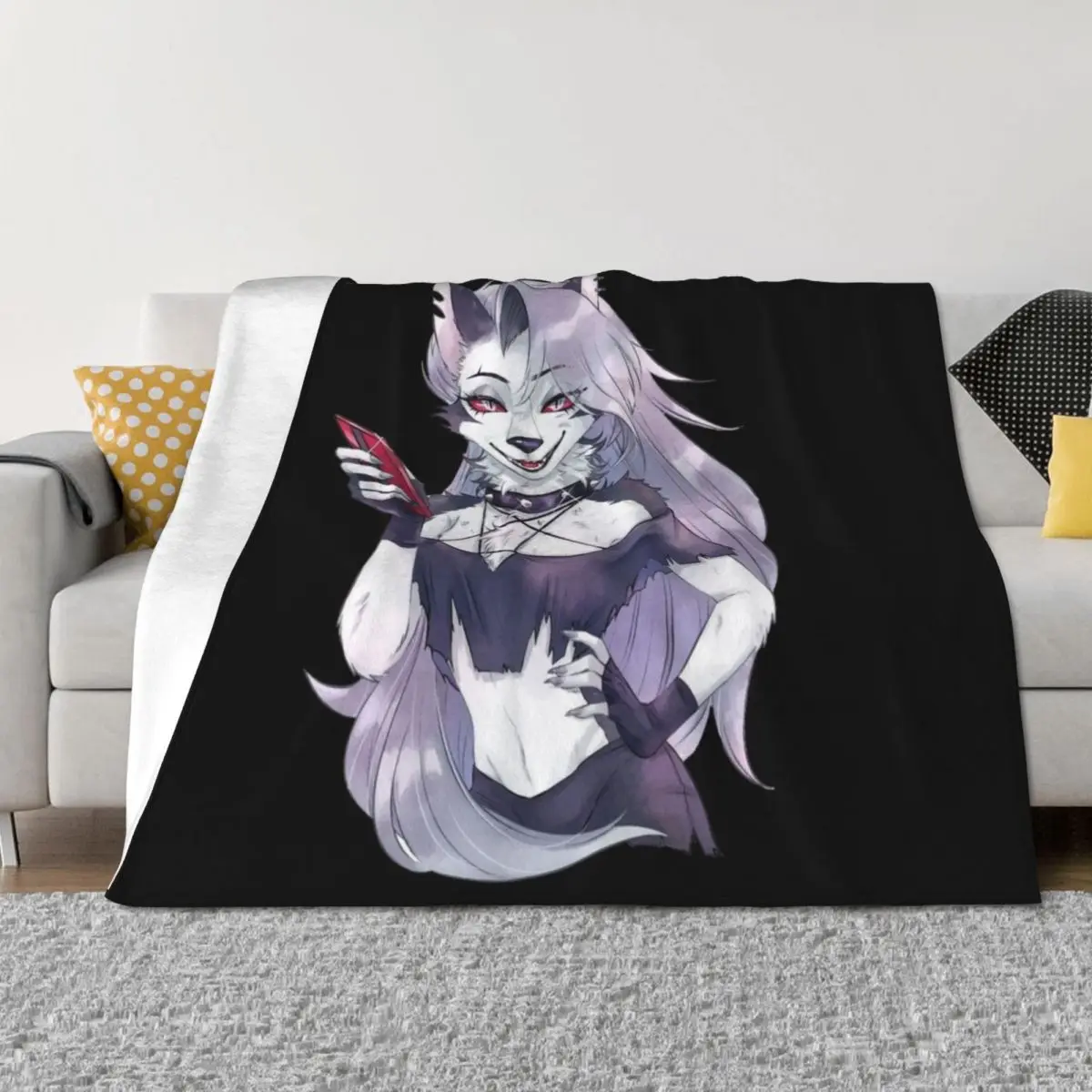 

Helluva Boss Loona Throw Blanket Luxury Fashion Sofas Bed linens Blankets