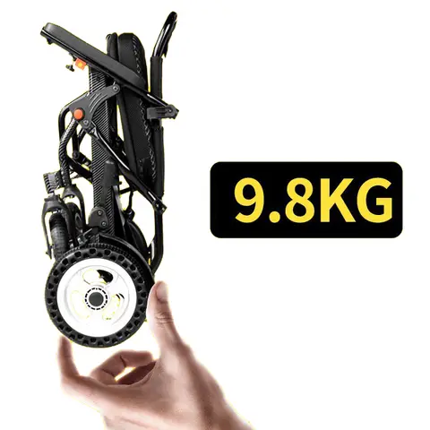 9.8 Kg Frame Lithium Battery Electric Lightweight Foldable Wheelchair for The Disabled Power Folding Wheelchair