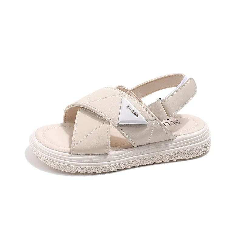 Summer Girls Sandals Children Breathable Anti-slip Beach Sandals Little Princess Fashion Pure Color Summer Shoes