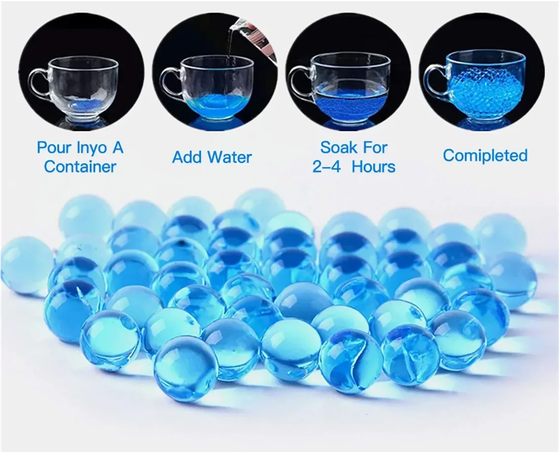 60000 Pz Gel Acqua Palline Perline Magiche Perla di Cristallo Terreno Decori Crescente Palle Pistola Munizioni Famiglia Per Bambini Giocattoli Perline D'acqua Regali FAI DA TE