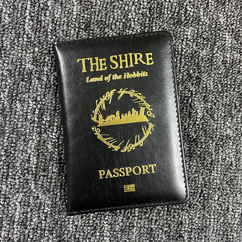 Funda de pasaporte Hobbits con logotipo de nuevo diseño, accesorios de viaje del Reino de las hadas, soporte de pasaporte Hobbiton, funda de