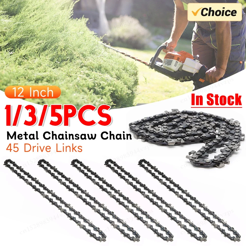 

Metal Chainsaw Chain 45 Drive Links Mini Steel Chains 12 Inch Chainsaw Saw Chain 3/8inch Pitch Chainsaw Blades Electric Saw Tool