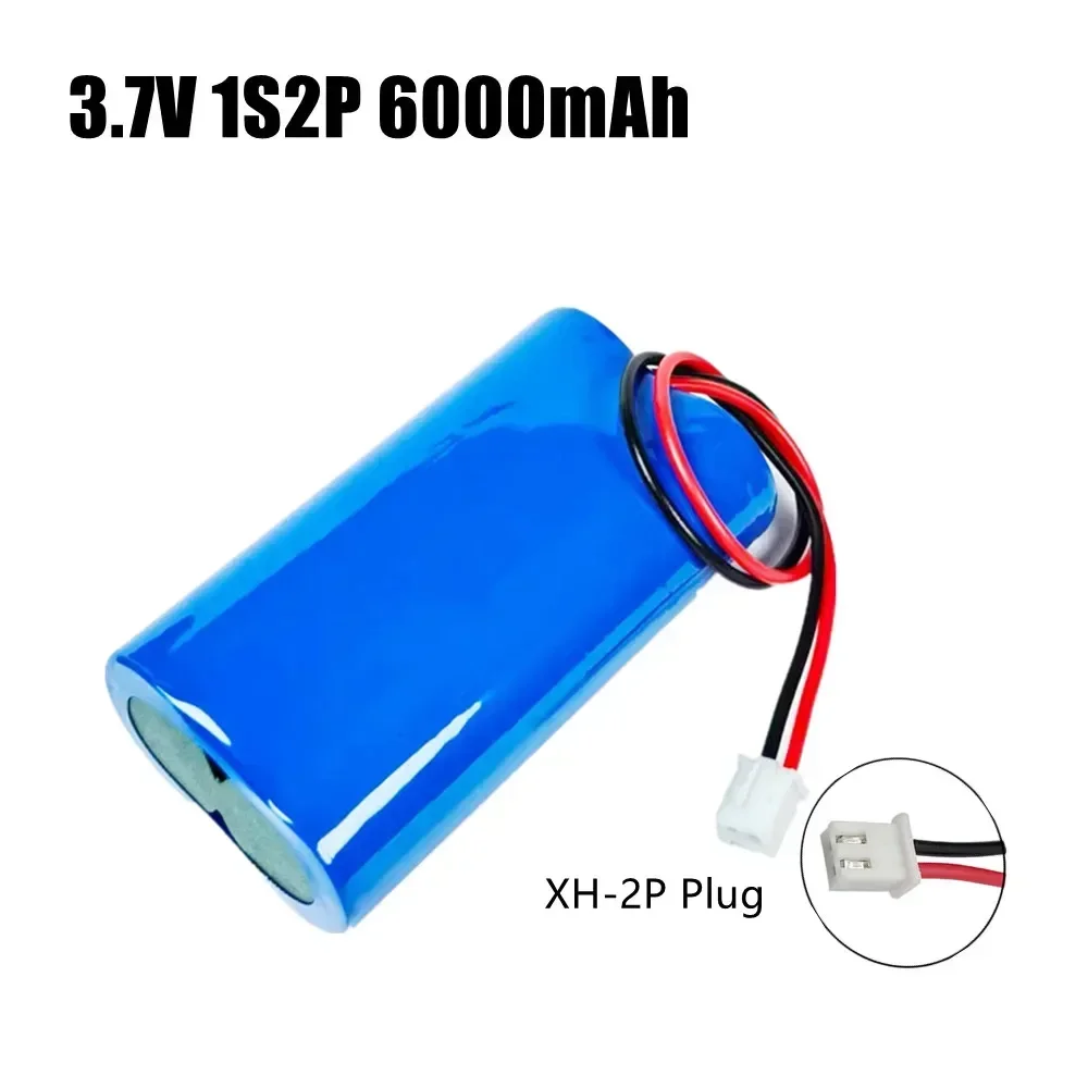 3.7V 6A 1S2P 18650 rechargeable lithium battery with protection board for amplifier speaker 3.7V small appliances+XH2.54-2P plug