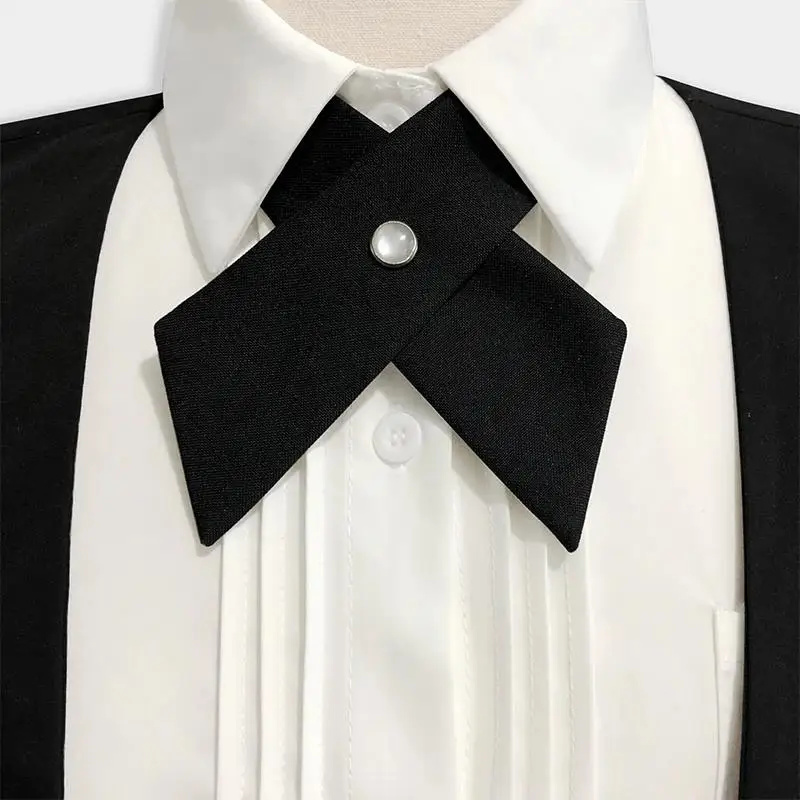 Simple Cross Bow Ties for Men Women Fashion Korean Crisscross Tie Detachable Collar JK Apparel Accessories