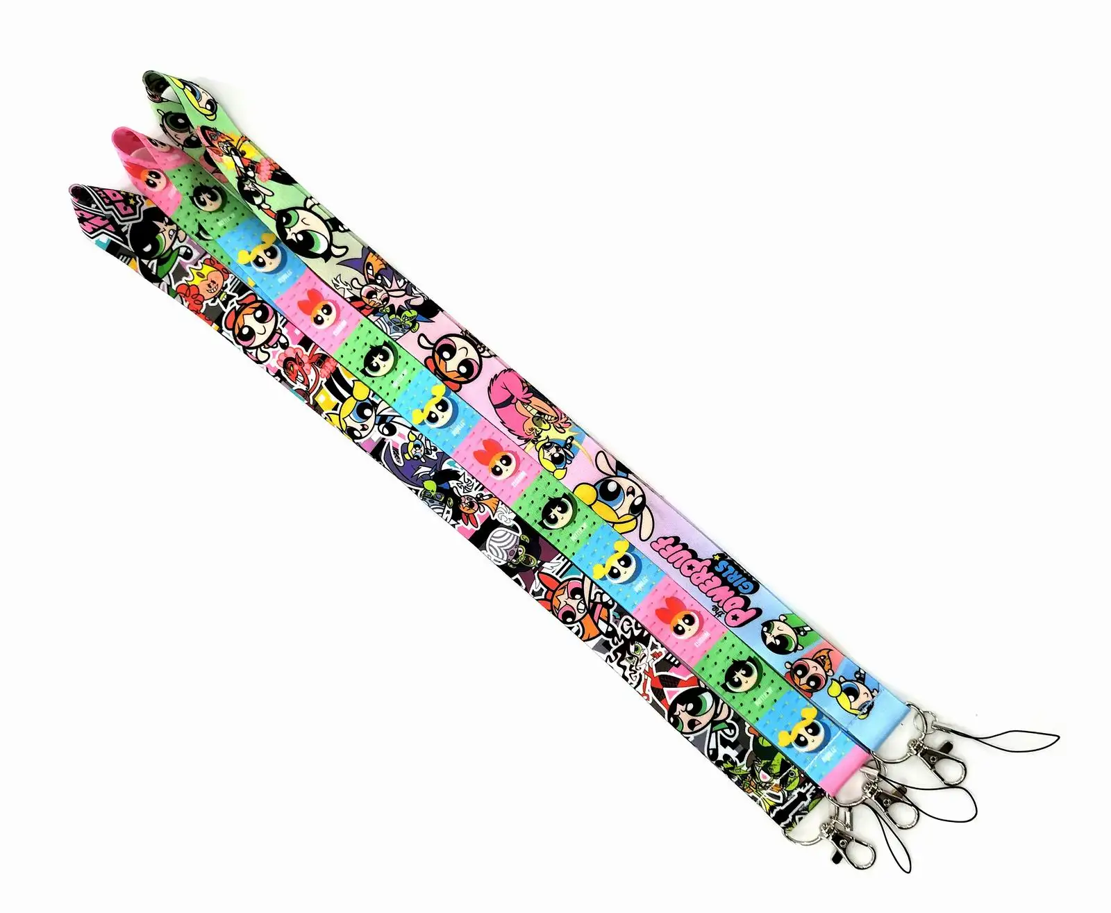 Disney POWERPUFF GIRLS Keychain Pass Gym ID Card Badge Holder Mobile Phone Neck Straps DIY Hang Rope Webbing Ribbon Accessories