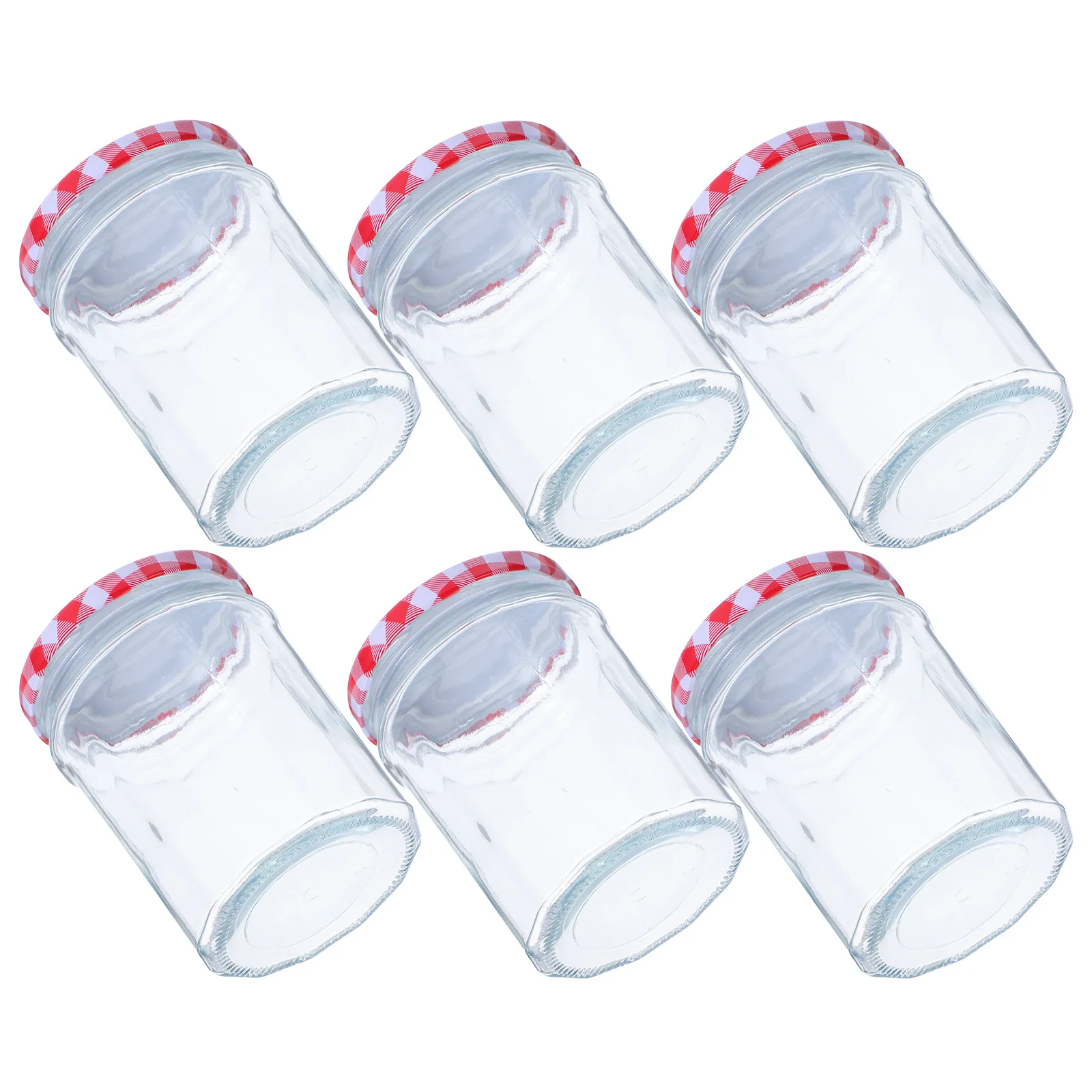 

6 PCS Glass Honey Jars with Lids Airtight Containers Foods Jams Mason Fruit Storage Canning