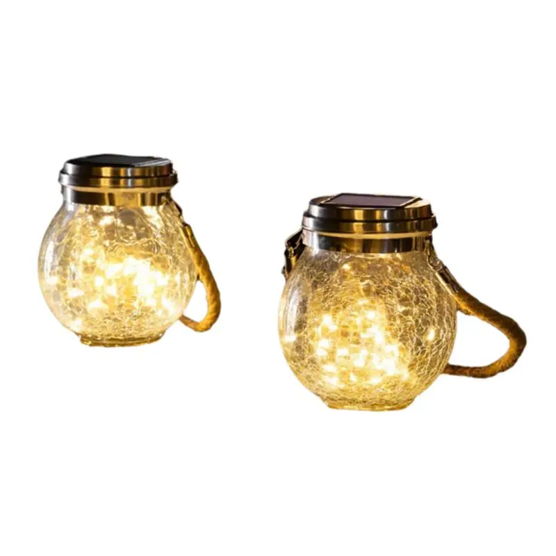 

ABXF-2Pcs Warm White Solar Lantern IPX44 Waterproof Outdoor Lanterns Garden Decor Lights Patio Hanging Lights