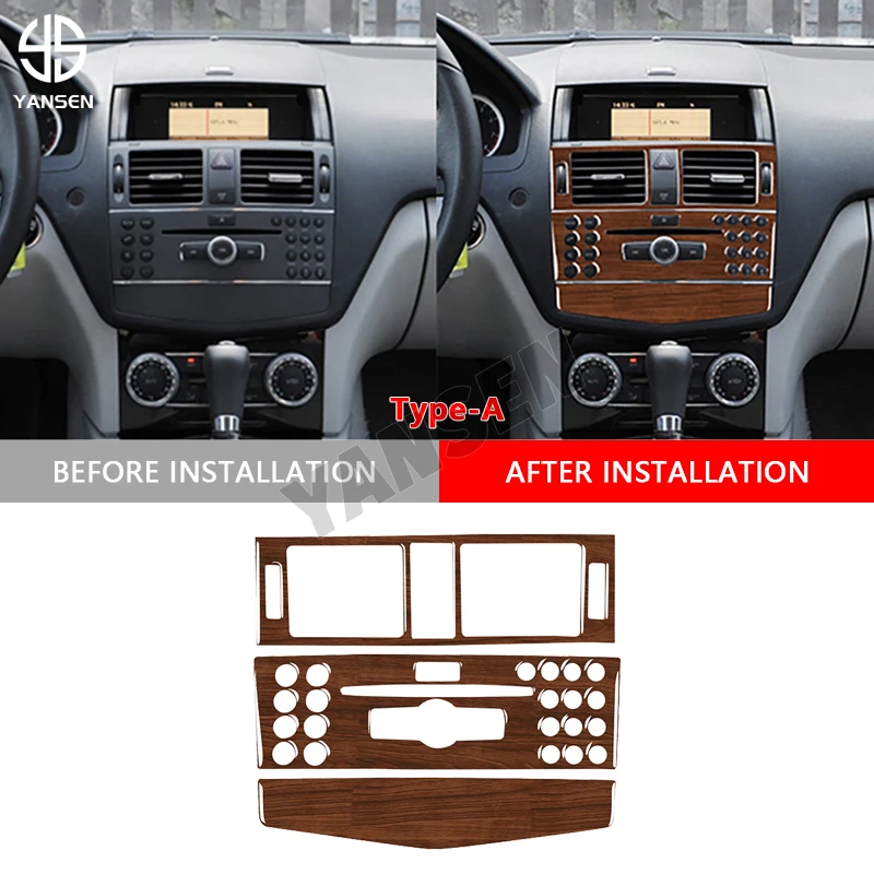 

Central Control CD Car Radio Button Panel Decorative Cover Trim Sticker For Benz C Class W204 2007 2008 2009 2010 2011 -2013