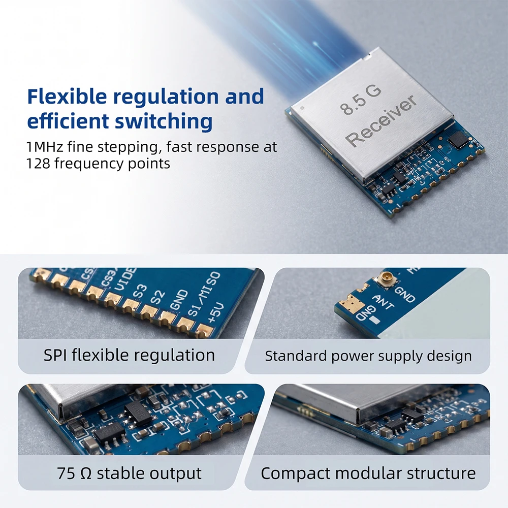 RX8500PRO SPI Drahtloses FPV-Empfängermodul 8.5G Hochempfindliche Analoge Videoübertragung 6110-8490MHz für Drohnenrennen – Detail 4