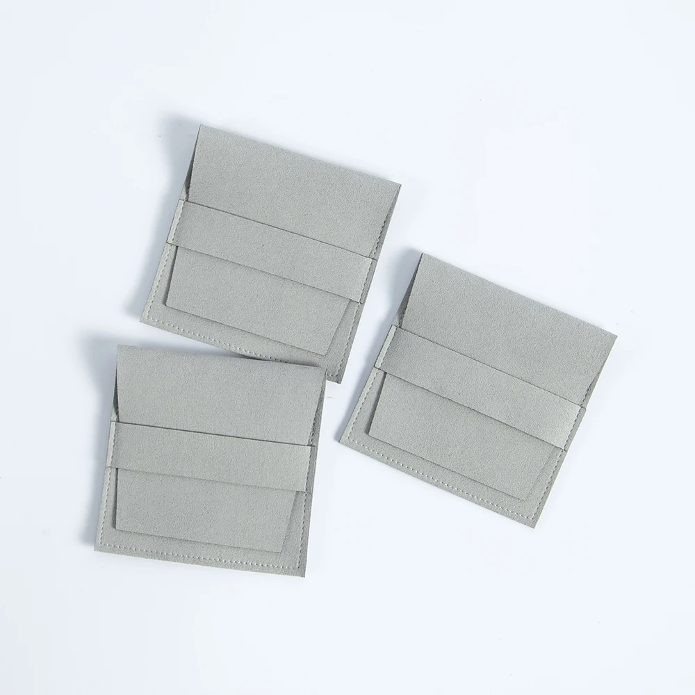 20 Stuks 6.2x6.2cm 8x8cm Sieraden Microfiber Strip Tas Ringen Oorbellen Studs Hanger Ketting Organizer Envelop Pouch Bruiloft gunsten