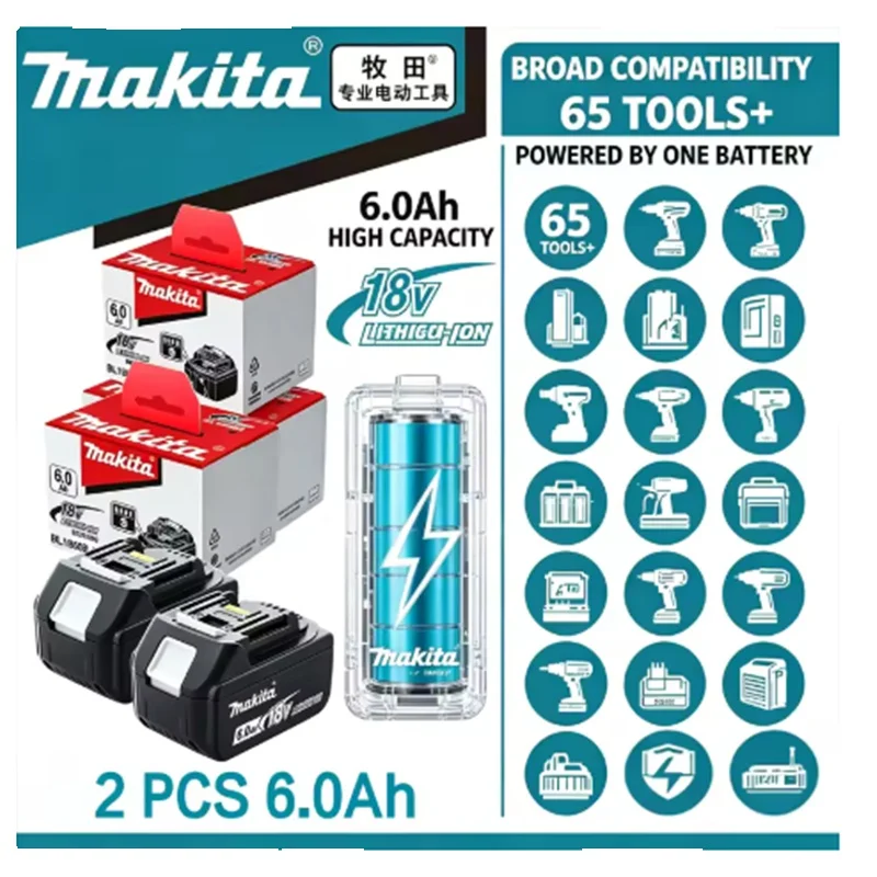 100 % Original/Echtes Makita 18V Akku, Ersatz-Lithium-Akku für Makita Bl1830B Bl1850B Bl1850 Bl1840 Bl1860 Bl1815