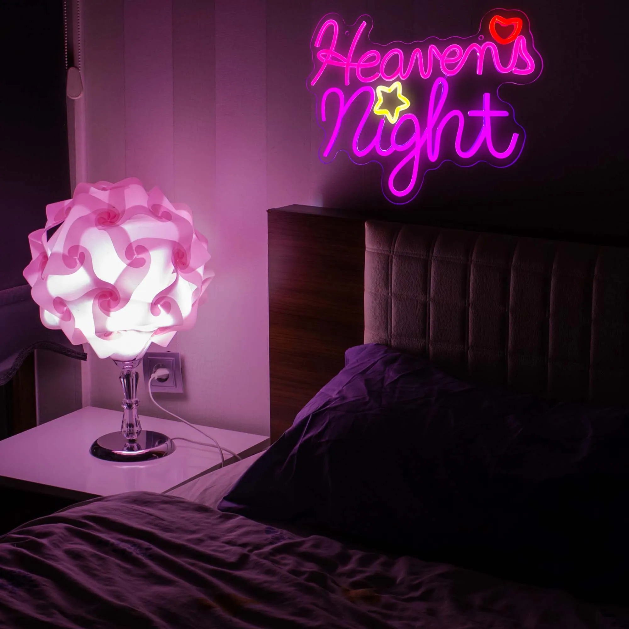 Heavens Night Neon Signs Game Room Decor Bedroom Hanging Night Lamp Party Holiday Cool Gift Neon Acrylic USB