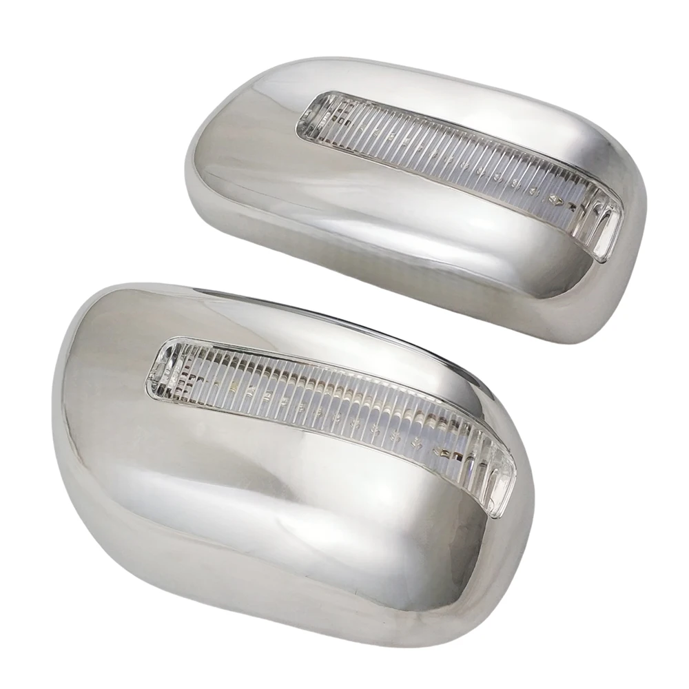 

Abs Chrome Plated Silver Car Door Mirror Cover With Led Trim For Toyota Avanza 2003 - 2011 Car Accessories Exterior Decorate