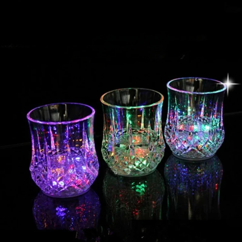 LED Flashing Drinking Glasses  Automatic LightUp Wine Beer and Whisky Cups Fun Glow Drinkware for Bars Parties Home Entertaining