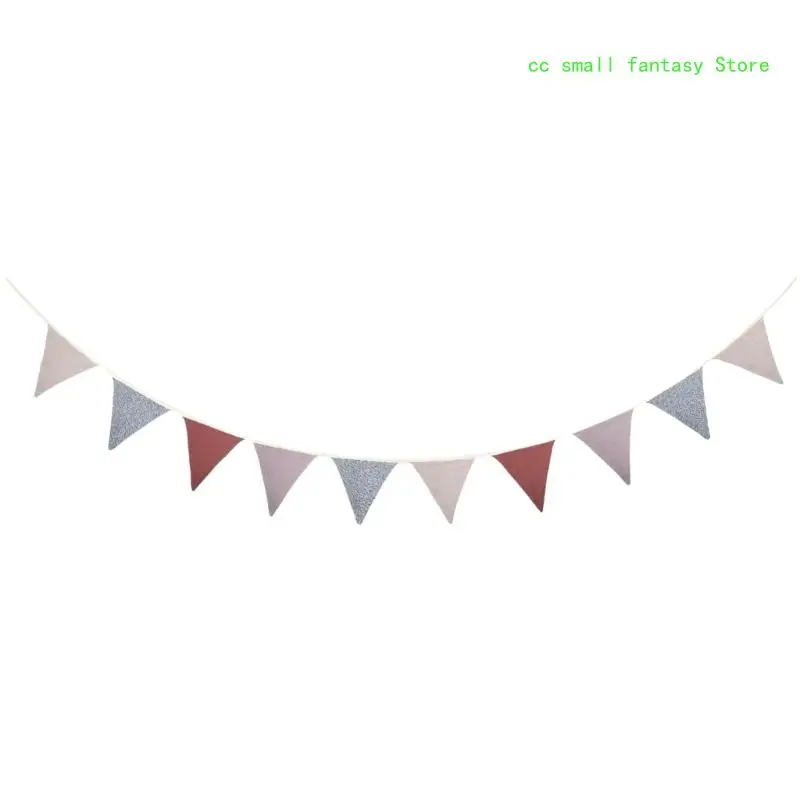 R3MA Cotton Triangular Bunting Flags Baby Shower Wall Flags Nursery Room Decoration