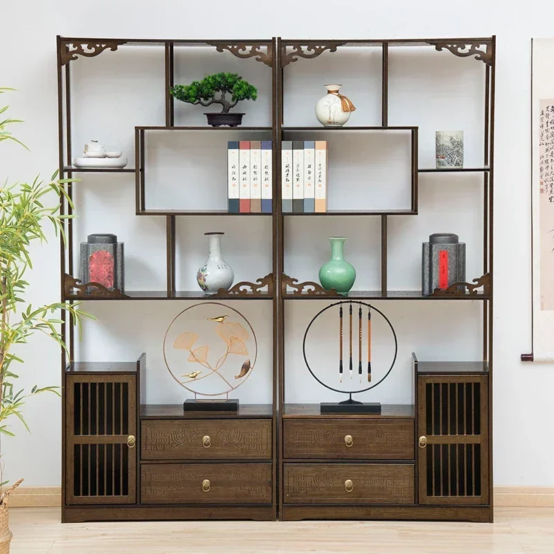 Combination Curio Shelf Ornaments Display Cabinet Hallway Solid Wood Duobao Pavilion Living Room