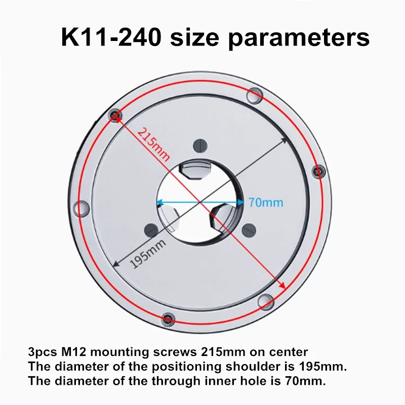 SAN OU K11- 200/K11- 240/K11-250 3 Jaw Lathe Chuck a Wrench, 3 Screws / a Positive Claw and a Reverse Claw